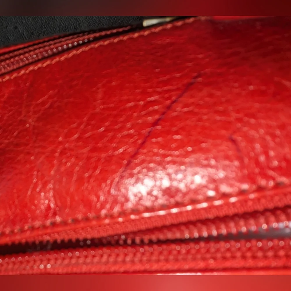 Derek Alexander red leather shoulder bag.